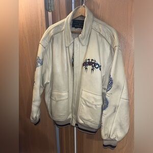 Avirex Leather Twin Dragon Bomber Rare Vintage XXL